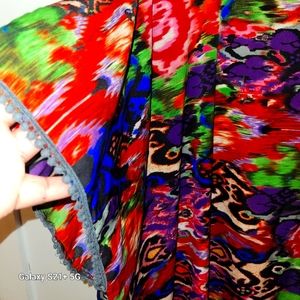 Plus-sized multi-colored overcoat